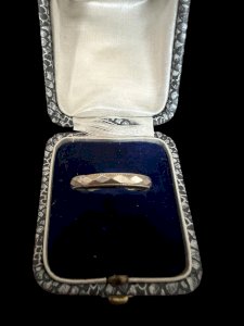 Bague alliance argent vermeil biseauté XIXe siècle, unisexe taille 58FR. Vintage