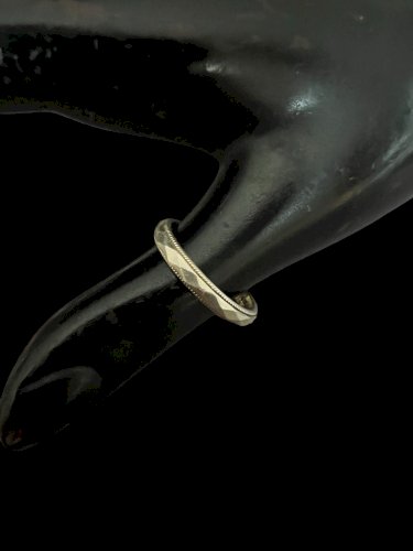 Bague alliance argent vermeil biseauté XIXe siècle, unisexe taille 58FR. Vintage