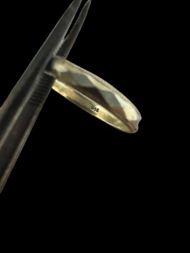 Bague alliance argent vermeil biseauté XIXe siècle, unisexe taille 58FR. Vintage