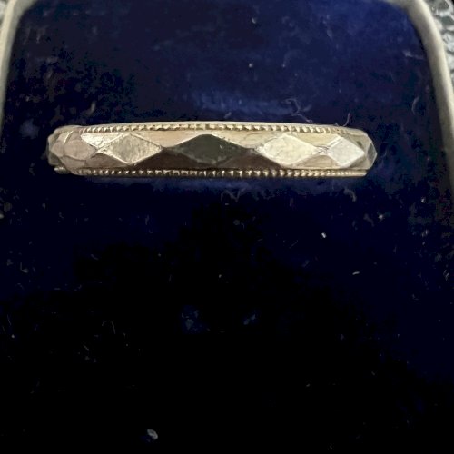 Bague alliance argent vermeil biseauté XIXe siècle, unisexe taille 58FR. Vintage