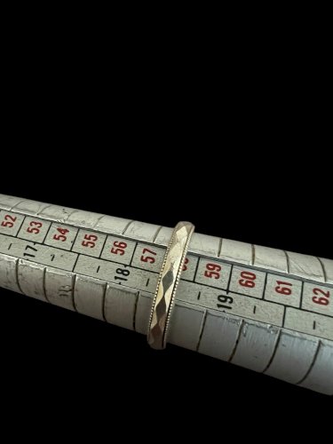 Bague alliance argent vermeil biseauté XIXe siècle, unisexe taille 58FR. Vintage