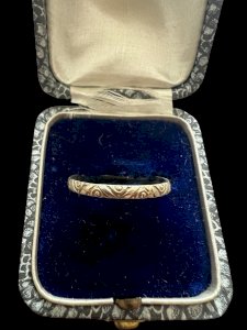 Bague alliance argent vermeil Ciselé XIXe siècle, unisexe taille 58FR. Vintage