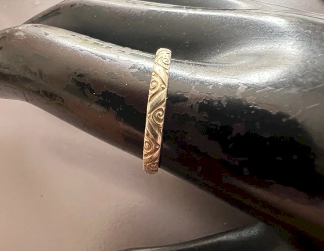 Bague alliance argent vermeil Ciselé XIXe siècle, unisexe taille 58FR. Vintage