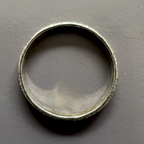 Bague alliance argent vermeil Ciselé XIXe siècle, unisexe taille 58FR. Vintage