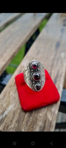 Bague ancienne en argent 925 ethnique