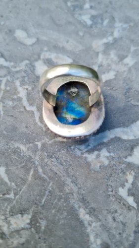 Bague ancienne en argent - pierre labradorite