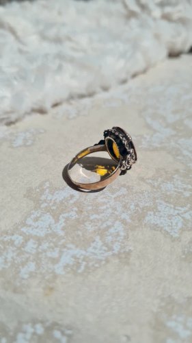Bague ancienne vermeil avec citrine - Bague antique