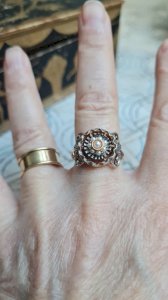 Antique vermeil ring with pearls - Antique ring