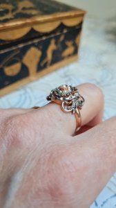 Antique vermeil ring with pearls - Antique ring