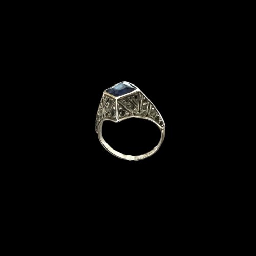 Bague argent Art Deco (1925) vintage ancien taille 48 Fr Collection Gift For Her