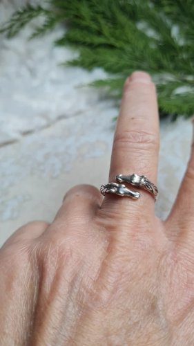 Bague argent massif- Arthus Bertrand -  deux têtes de chevaux