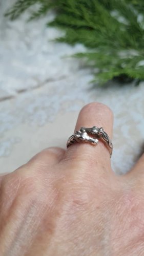 Bague argent massif- Arthus Bertrand - deux têtes de chevaux