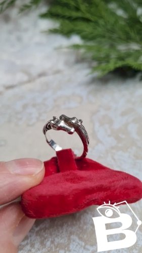 Bague argent massif- Arthus Bertrand - deux têtes de chevaux