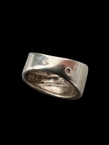Bague argent massif ruban design poinçonneé vers 1970 /1980 taille 54 FR Unisexe
