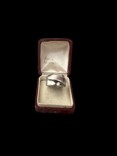 Bague argent massif ruban design poinçonneé vers 1970 /1980 taille 54 FR Unisexe