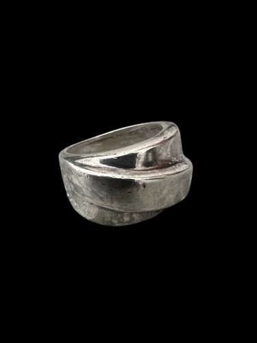Bague argent massif ruban design poinçonneé vers 1970 /1980 taille 54 FR Unisexe