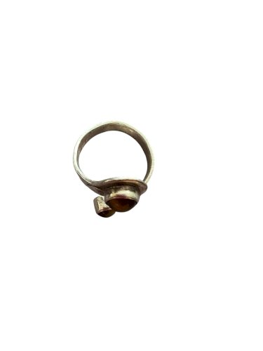 Bague - argent- Œil De Tigre -Vintage- Poinçonné  925- Ajustable-Forme, Serpent