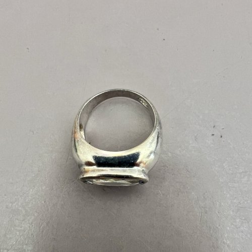 Bague Argent- Poinconnée 925 -Taille 52,5 Fr. Vintage, Aigue -marine - Design