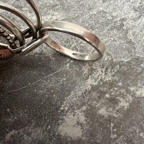 Bague argent vintage 5 anneaux Yuna taille 55,5 FR contemporaine style semainier