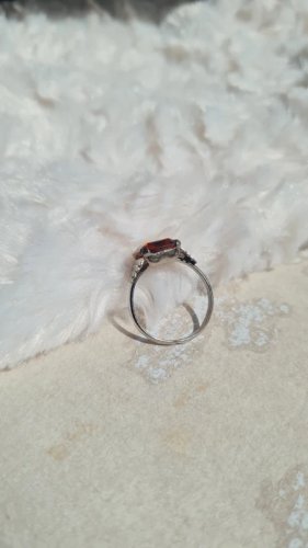 Bague  Art Déco en  argent et citrine