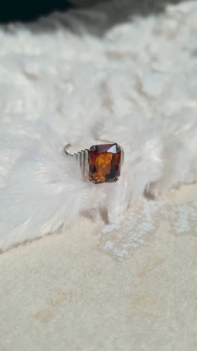 Bague  Art Déco en  argent et citrine
