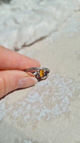 Bague  Art Déco en  argent et zirconium