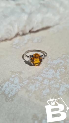 Bague  Art Déco en  argent et zirconium