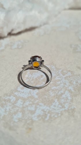Bague  Art Déco en  argent et zirconium