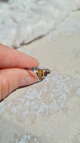 Bague  Art Déco en  argent et zirconium
