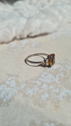 Bague  Art Déco en  argent et zirconium