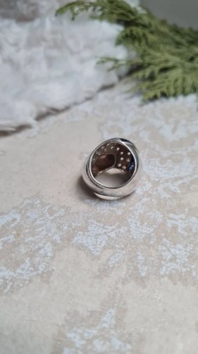 Bague art déco Tank en argent avec saphir bleu et zirconium