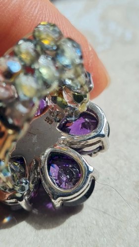 Bague avec structure en argent 925 - ( Bague A Part)- Bague strass