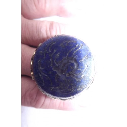 Bague Cachet Argent et Lapis-Azuli Chine 19 ème