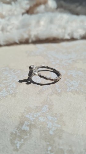 Bague charmante petit oiseau et perle