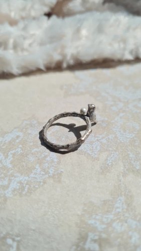 Bague charmante petit oiseau et perle