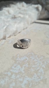 Bague chevalière antique en argent