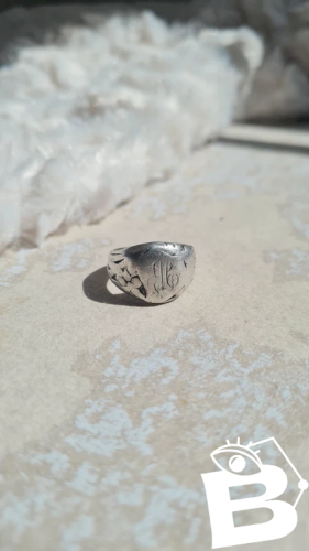 Bague chevalière antique en argent