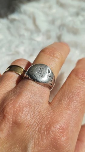 Bague chevalière antique en argent