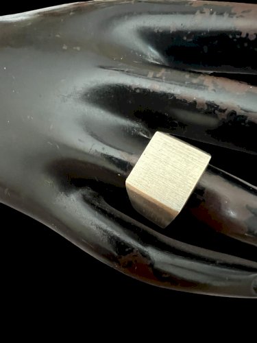 Bague chevalière art déco vers 1925 unisexe argent massif stock ancien Vintage