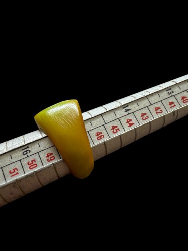 Bague Chevalière Bakélite verte vers 1925 unisexe Art Deco ancien vintage