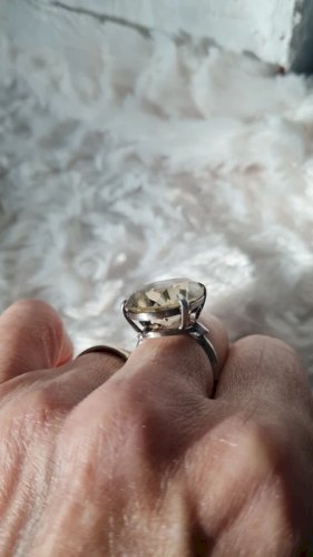 Bague cocktail en argent ajustable et citrine
