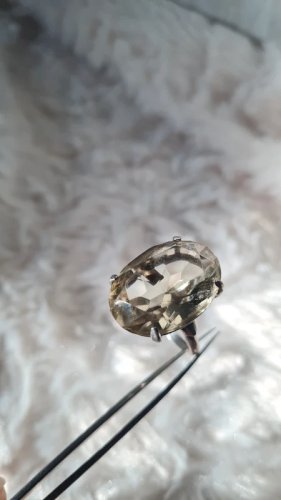 Bague cocktail en argent ajustable et citrine