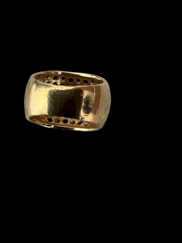 Bague cocktail taille 50 Fr strass bleu saphir & cristal blanc vintage Chic