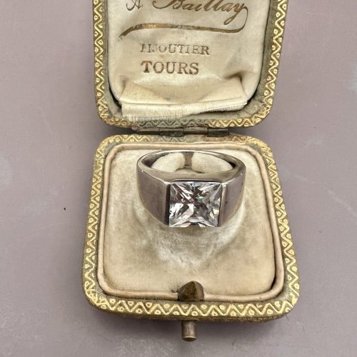Bague Comtemporaine - argent- Cristal -Vintage Taille 52 Fr - Poinçonné  925