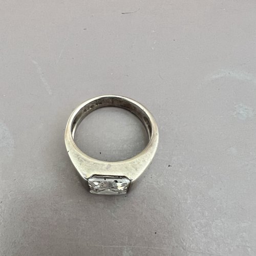 Bague Comtemporaine - argent- Cristal -Vintage Taille 52 Fr - Poinçonné  925