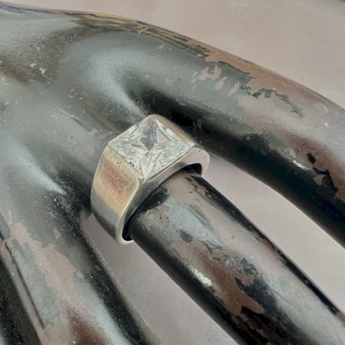 Bague Comtemporaine - argent- Cristal -Vintage Taille 52 Fr - Poinçonné  925