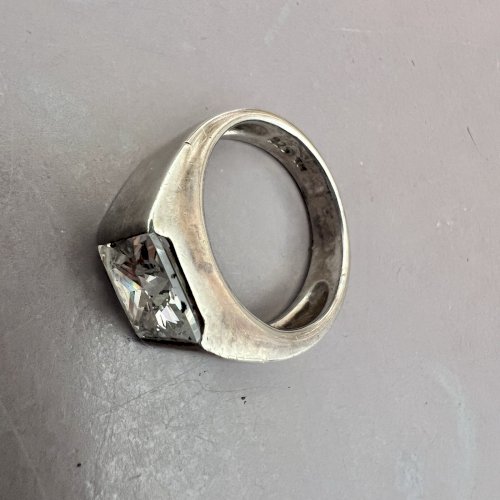 Bague Comtemporaine - argent- Cristal -Vintage Taille 52 Fr - Poinçonné  925