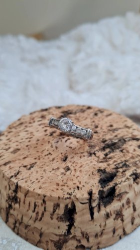 Bague de fiançailles en argent taille 16,9