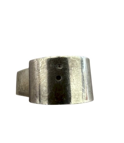 Bague design vintage Sterling ambre style art déco poinçonnée géométrique 51FR