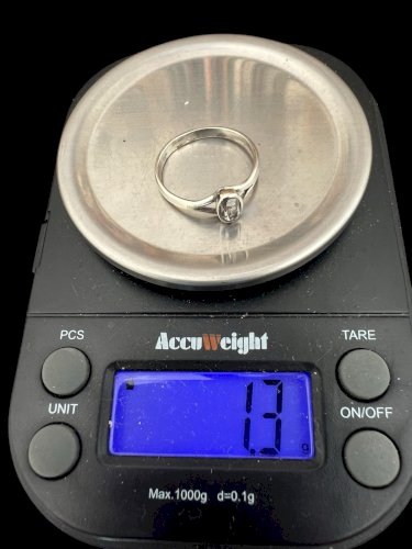 Bague Diamant Coussin Allongé Ancienne Vintage Vers 1900 Taille 51,5 FR argent